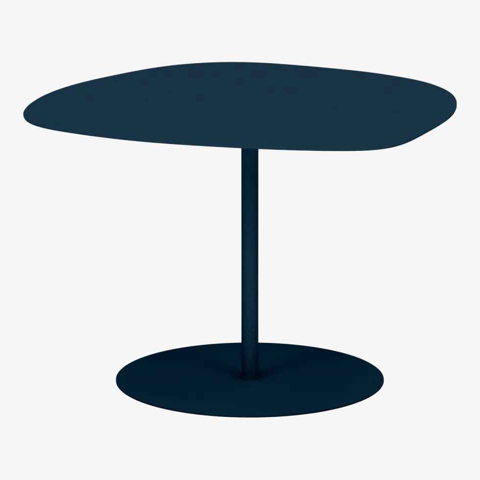 Table basse en acier mat denim 37 cm Galet 03 - Matière Grise