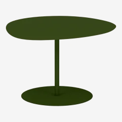 Table basse en acier mat kaki 40 cm Galet 01 - Matière Grise