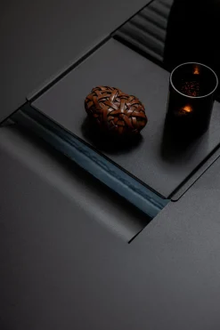 Table basse en acier noir 26x115x80cm Cut - Metallbude