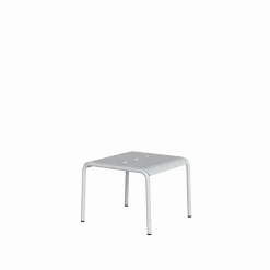 Table basse en acier thermolaqué inoxydable gris craie 50x38cm Panorama - TIPTOE