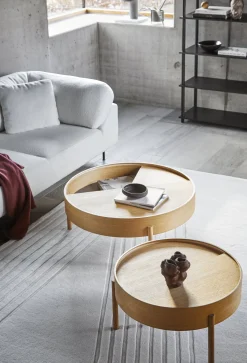 Table basse en bois de chêne huilé 89x38cm Arc - Woud