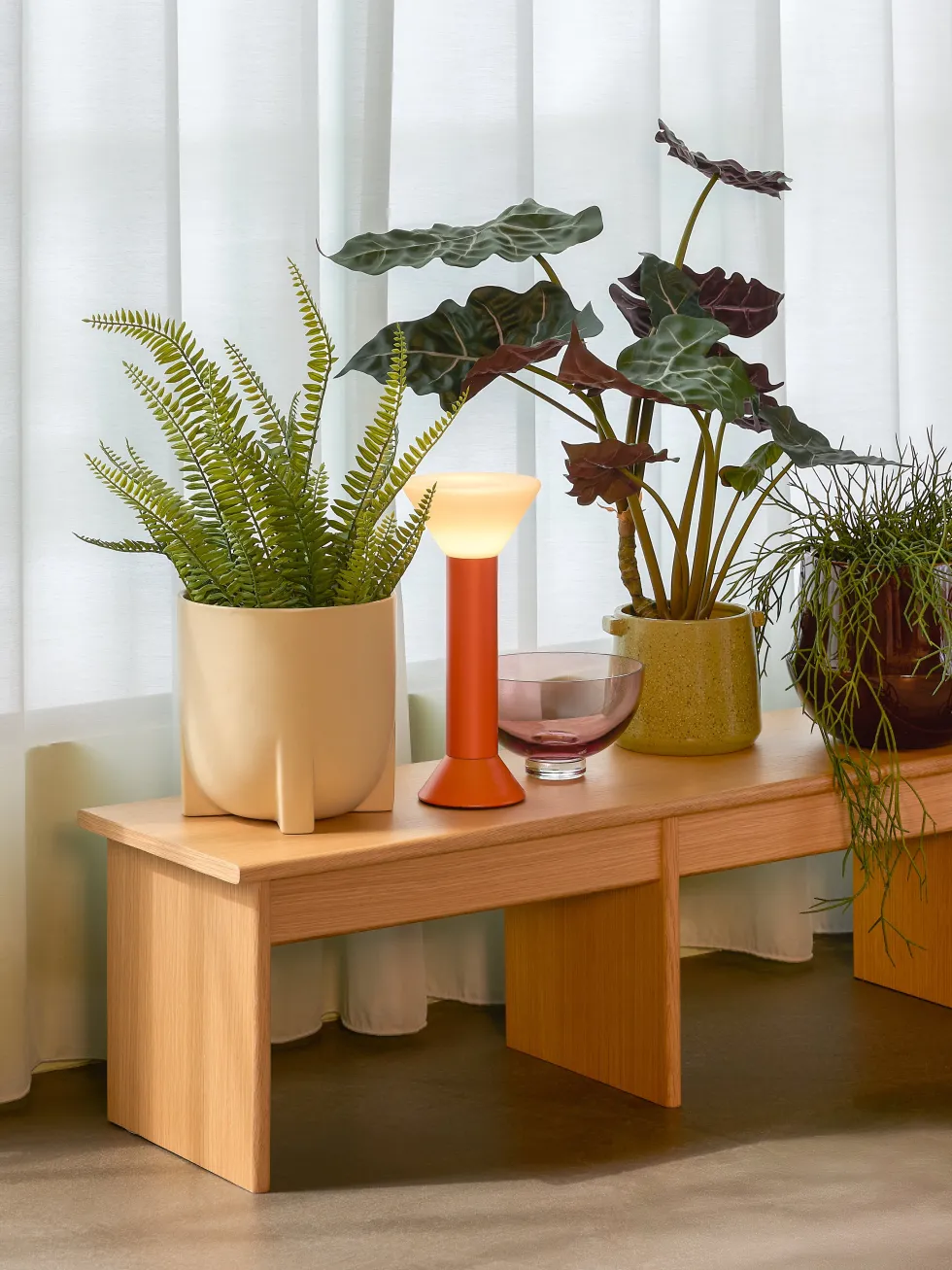 Table basse en bois de chêne naturel 99x30x30cm Doppio - Hübsch