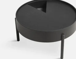 Table basse en bois de frêne noir 66x38cm Arc - Woud