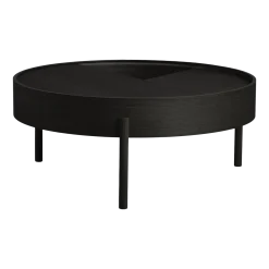 Table basse en bois de frêne noir 89x38cm Arc - Woud