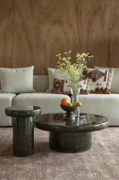 Table basse en bois de manguier vert 80x30cm Mush - Dutchbone