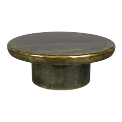 Table basse en bois de manguier vert 80x30cm Mush - Dutchbone