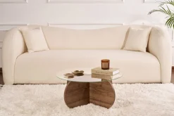 Table basse en bois foncé et plateau en verre 75x35cm Aeris - Home Design