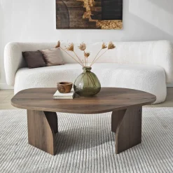 Table basse en bois marron foncé 100x60x35cm Rock - Home Design