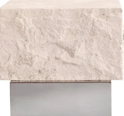 Table basse en calcaire et acier chromé 40x42x35cm Temple - 101 COPENHAGEN
