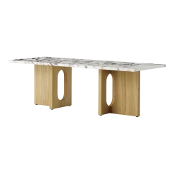 Table basse en chêne et marbre calacatta viola Androgyne - Audo