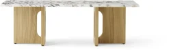 Table basse en chêne et marbre calacatta viola Androgyne - Audo
