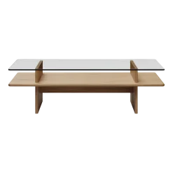 Table basse en chêne et verre trempé 120x60cm Parallèle - Woud