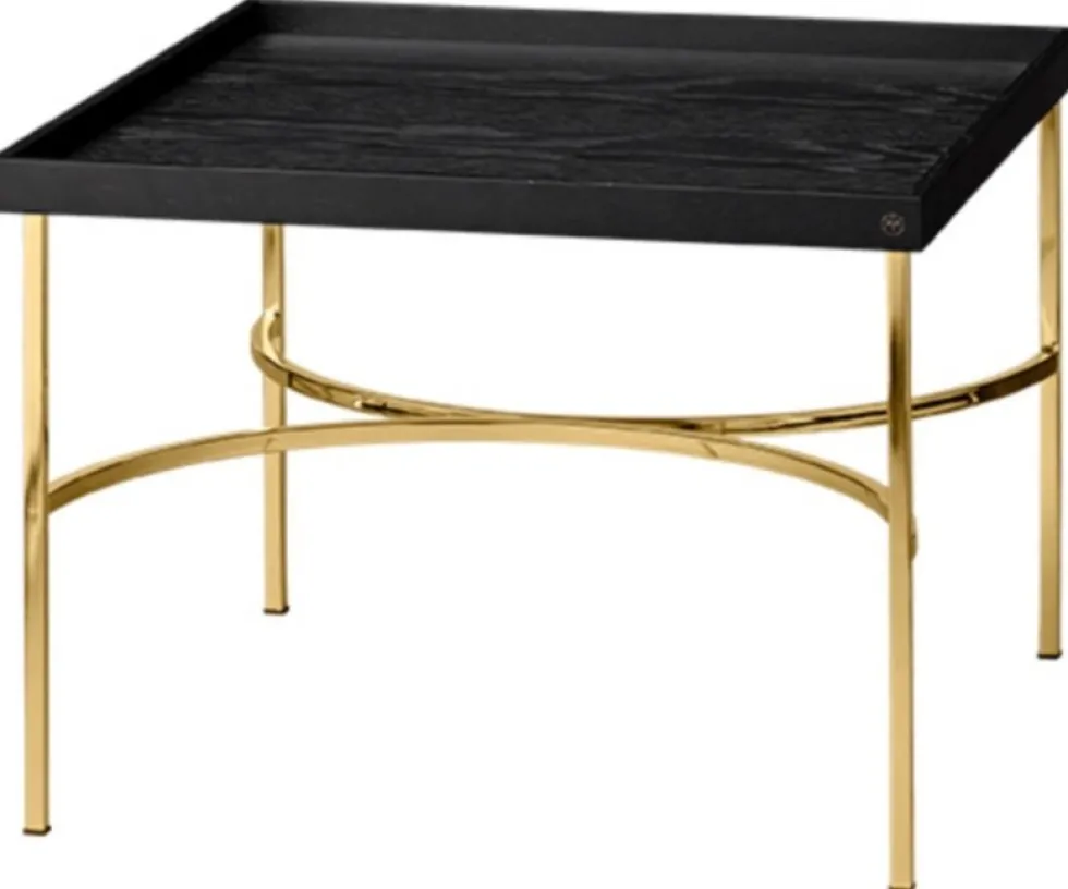 Table basse en chêne noir et métal doré Unity - AYTM