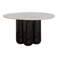 Table basse en céramique noir et plateau recyclé 67x30cm Charlotte - Cosin Paris
