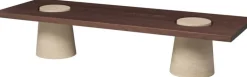Table basse en en travertin et frêne carbonisé 55x155x34cm Grova - Ferm living