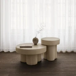 Table basse en fibre de béton mélangé chai 70x37cm Gear - NORR11