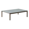 Table basse en grès bleu pâle lisse et chêne foncé 85 x 120 cm Couple - Muuto