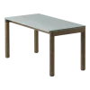 Table basse en grès bleu pâle lisse et chêne foncé 85 x 40 cm Couple - Muuto