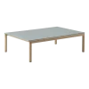 Table basse en grès bleu pâle lisse et chêne naturel 85 x 120 cm Couple - Muuto