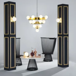 Table basse en marbre blanc et bois de bouleau noir Fan - Tom Dixon