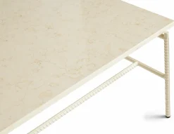 Table basse en marbre et piètement en acier beige100 x 104 x 33 cm Rebar - Hay