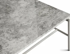 Table basse en marbre et piètement en acier gris 100 x 104 x 33 cm Rebar - Hay
