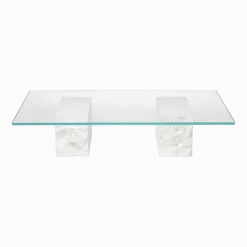 Table basse en marbre et verre Bianco Curia - Ferm Living