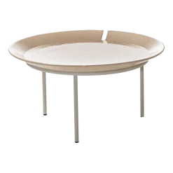 Table basse en millgres et acier crème Brise 54 - Gervasoni