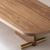 Table basse en noyer et détail doré 180x60cm Nova 4 - Nomon