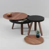 Table basse en noyer et noire 62 cm Batea - Woodendot