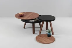 Table basse en noyer et noire 62 cm Batea - Woodendot