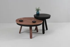 Table basse en noyer et noire 62 cm Batea - Woodendot