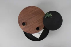Table basse en noyer et noire 62 cm Batea - Woodendot
