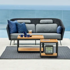 Table basse en teck et cadre noir 79x79 cm Level - Cane-Line