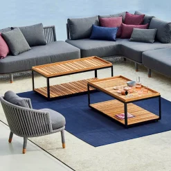 Table basse en teck et cadre noir 122x62 cm Level - Cane-Line