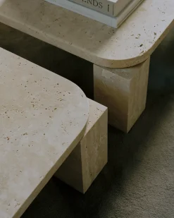 Table basse en travertin 82 x 82 cm Atlas - New works