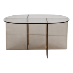 Table basse en verre fumé 60x80x40cm Linea - Zuiver