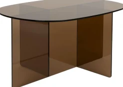 Table basse en verre fumé 60x80x40cm Linea - Zuiver