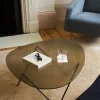 Table basse en verre structuré bronze et acier chromé 106cm Pedrera - Gubi