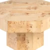 Table basse hexagonale en placage de loupe mappa 76x42cm Baka - Versmissen