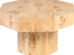 Table basse hexagonale en placage de loupe mappa 76x42cm Baka - Versmissen