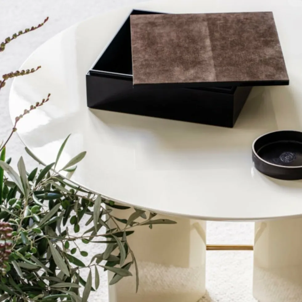 Table basse laquée ivoire Small Be Good - Red Edition