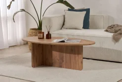 Table basse ovale en bois 120x65x40cm Orba - Home Design