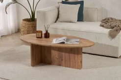 Table basse ovale en bois 120x65x40cm Orba - Home Design