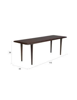 Table basse rectangulaire en bois massif foncé 110x38x38cm Elroy - Dutchbone