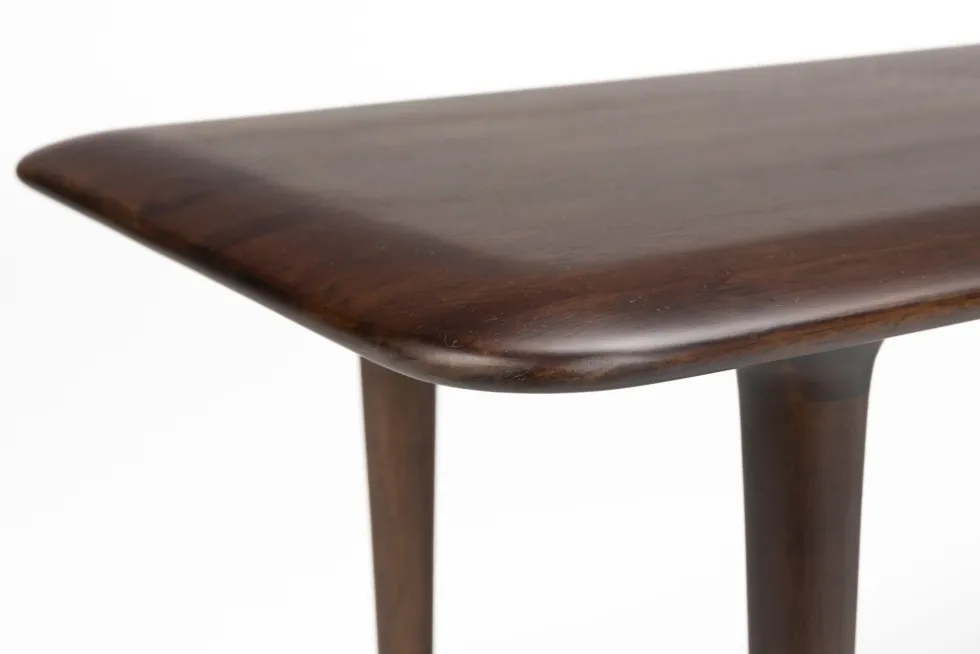 Table basse rectangulaire en bois massif foncé 110x38x38cm Elroy - Dutchbone