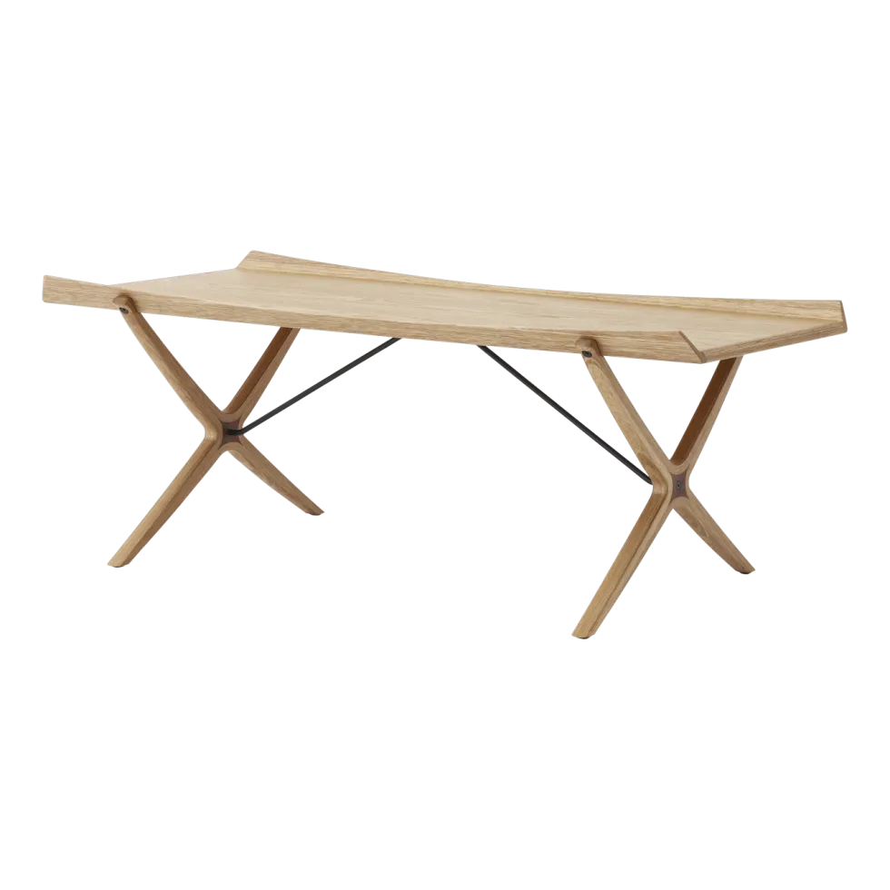 Table basse rectangulaire en chêne et noyer massif 120x61x47cm X HM13 - &tradition