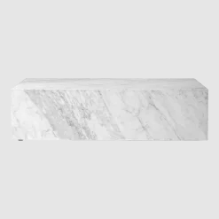 Table basse rectangulaire en marbre blanc 100 x 60 cm Plinth Low - Audo