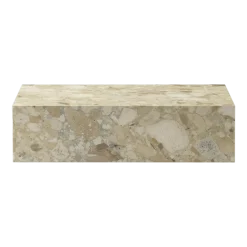 Table basse rectangulaire en marbre sable 100 x 60 cm Plinth Low - Audo