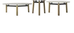Table basse ronde d'extérieur en teck et céramique 90cm Lento - Vincent Sheppard